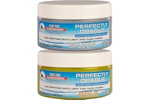 Flat Fox Tintas opacas a base de agua para serigrafía (juego dorado y plateado, 100 g)