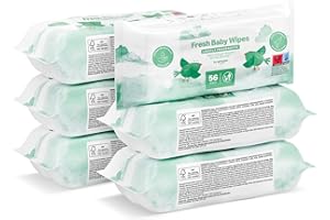 by Amazon Fresh Baby Wipes, 336 Wipes, 6 Pack of 56 (Previously a Mama Bear brand, same product)