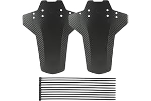 Jecdfs Guardabarros MTB de Fibra de Carbono para Bicicletas de Montaña, Set de 2 Piezas Universales, Ajustables y Duraderos, Compatibles con Ruedas de 20, 24, 26, 27.5 y 29 Pulgadas