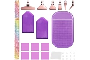 ZIGEFOFO Diamond Painting Stift Metall Zubehör, DIY 5D Diamant Malerei Stift Werkzeug Set mit 6 Ersatz Stiftköpfe Gewinde Bunt Diamond Painting Stifte Zum Befüllen für Diamantmalerei Stickerei Nagelwerkzeug