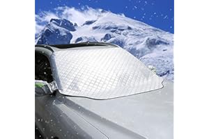 NOYVYDS Couverture Pare Brise Voiture Hiver,Protège Pare-Brise Hiver,Bâche Pare Brise Magnétique Anti-Givre, Neige et Glace, Universelle pour Voitures, SUV et Berlines,199x127cm,Argenté