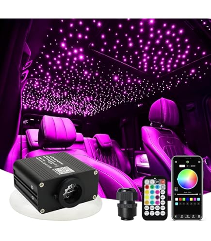 VASTFIRE Twinkle LED Fiber Optic Starlight Kit - 1000 Stuks 0.5mm Auto Sterrenhemel