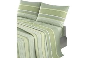 il dolce stile della tua casa set completo lenzuola matrimoniali in puro cotone in fantasia stampata a scelta made in Italy (multicolor verde)
