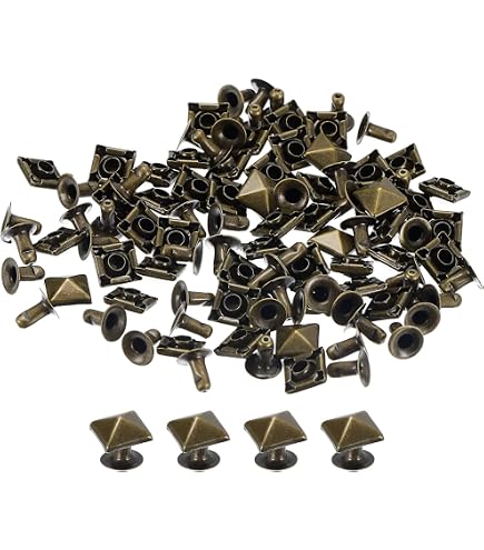 Lot 150 Rivets Pyramide Punk Dorés 6-12 Mm - Spikes Carrés Pour Cuir, Vêtements, Chaussures & Accessoires