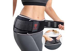 COMFORCE Sacroiliac SI Joint Hip Belt with Ice Pack, Lower Back Support Brace for Men and Women, Anti-slip Sciatica SI Joint Belt Pain Relief for Pelvic, Lumbar, Postpartum Recovery, Black (30-38'')