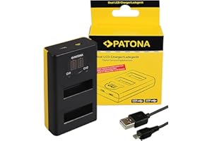 PATONA Cargador Doble LCD Compatible con dji Osmo AB1 P01 Action Camera