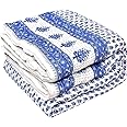 C&G INDIA 210 Tc Jaipuri Razai Organic Pure Cotton Jaipuri Rajai Ac Quilt Rajasthani Traditional Cotton Comforter (White)(Double Bed, breathable, pack of 1)
