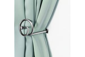 ELIFEL Set di 4 fermatende argentati, ganci per tende per pareti decorative, piccoli fermatende accessori per tende con viti di montaggio e tasselli da parete, per camera da letto e soggiorno