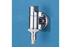 HSUPEZ Grifo de lavadora, G1/2, montaje en pared, válvula de acero inoxidable, apertura rápida, parada de agua, ángulo de apertura rápido