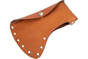 Housoutil 1PC Adjustable Leather Hatchet Sheath, Leather Hatchet Blades Cover, Durable Axe Sheath Carrying Cover for Camping Accessories, Lumberjack Outdoors Work Essentials (8.25X5.50X1.97inch)