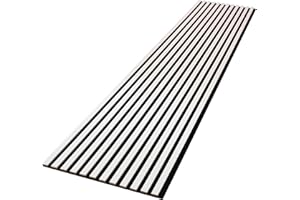 wohnartig Akustikpaneele 1,485m² - 275cm x 54cm* set - 2 Stück 275cm x 27cm | Weiß 590 | Wandverkleidung | Lamellenverkleidung | Akustikpaneel | Wandpaneele auf filz | Akustikfilz | Lamellenwand