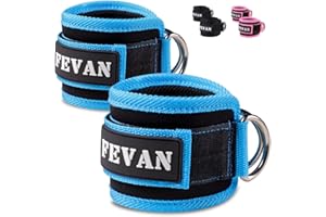 FEVAN 2 cavigliere puleggie Gym – Cavigliera per puleggia, imbottita in velcro, accessori da palestra unisex
