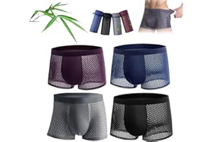 LAKEMON Boxer en Fibre de Bambou, Boxer Box Hero en Bambou, 4 Boxers en Fibre de Bambou – pour Un Confort Toute la journée