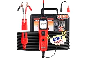 Autel PowerScan PS100 Automotive Circuit Tester, med 20 fot Kabel, Diagnosverktyg för Elsystem, Inbyggd Strömbrytare, Lätt att Läsa AC/DC-Strömmotstånd, Kontinuitet/Sond/Signaltest