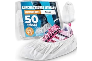 ISC Hygiene & Safety Surchaussures jetables – Sur chaussure jetable – Protege chaussure usage unique – Taille universelle jusqu’à 47 – blanc, 50 pièces