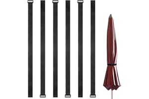 KINBOM Spanngurt für Sonnenschirm - 6 Stück Wiederverwendbarer Klettverschluss-Sicherungsgurte, verstellbarer Gurt und Zubehör