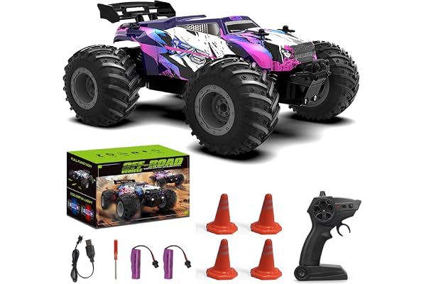 FEIMUOSI Voiture Télécommandée Offroad RC avec Lumière LED, 2,4 GHz Tout Terrain Crawlers RC pour Enfant et Adulte
