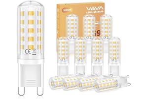 VIIIVA G9 LED Bulbs Warm White-12 Pcs, 5W 3000K G9 Led Light Bulbs, (45W Equivalent Halogen) Energy Saving, 500LM CRI>80, 360° Beam Angle, No Flicker, Non-Dimmable, for Home Lighting, Crystal Chandelier