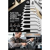 Transformacion A&ccedil;ık U&ccedil;lu Anahtar Seti - İki Ağızlı Anahtar - İki Ucu A&ccedil;ık Vanadium &Ccedil;elik Anahtar 8 li SET 721779