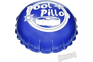 AISunGoo 120 x 120cm Poolkissen Winter, Luftkissen Rund zur Poolabdeckung, Luftkissen inkl. Reparaturkit, Blau Poolpolster Winterkissen mit Sicherheitsventil