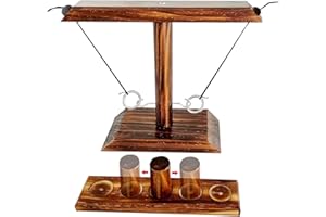 JUXTAPOSIA Ring Toss Hook und Ring Indoor,Toss Haken und Ring Spiel,Haken Ring Toss Game,Ring Toss Game,Hook Toss Battle Game,Haken Ring Wurfspiel,Hooks Ringwurfspiel für Erwachsene.（4 Leute）