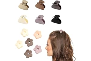 NHCDFA 12Pcs Small Hair Claw Clips,Flower Hair Clip, Small Claw Clips,Nonslip Hair Clamps Claw,Hair Accessories for Girls Women,Mini Claw Hair Clips,Suitable for Women Girls(Random Color)