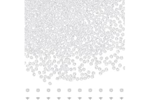 Beebeecraft 1 boîte de 3000 cabochons en Zircone Cubique Blanc AAAAA Rond 1 mm Diamant Petite Pierre CZ en Vrac Pierre Précieuse Synthétique pour la Fabrication de Bijoux