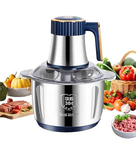 Hachoir à Viande 3 L 300 W - Bol Acier Inox, 3 Vitesses, Pour Légumes, Fruits, Viande - 7