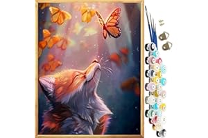 JanFebMar Peinture Numero Adulte, Acryliques Peinture par Numéros pour Adultes Débutants Enfants Peinture a Numero Adulte Peinture avec 4 Pinceaux Sans cadre 40×50 cm