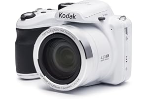 AGFAPHOTO KODAK Pixpro AZ422 - Cámara Digital Bridge 20 MP, Zoom Optico 42X, Gran Angular 24 mm, Video HD 720p, OIS, Flash Integrado, Pantalla LCD 3", Batería Li-ion - Blanca