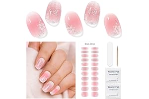 DUKASOU Unghie Adesive Gel, 22 Pezzi Adesivi/Pellicole per Smalto Vero, Adesivi per Unghie in Gel di qualità da Salone 100% Curati Strisce di Smalto Duraturo