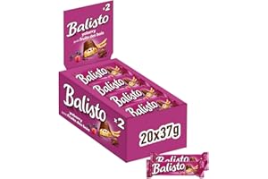 ‎BALISTO Balisto Yoberry, Schokoriegel, Vollmilchschokolade & hochwertiges Getreide, Leckerer Müsliriegel mit Joghurt-Beeren Geschmack für unterwegs, Großpackung Schokolade, Weihnachtsschokolade, 20x37g