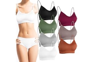 PLULON 7 Piezas Sujetadores Deportivos sin Aros para Mujer Sujetador Deportivo Mujer Push Up con Almohadillas Extraíbles