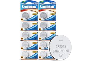 GutAlkaLi CR2025 3V Lithium Battery, CR2025 Batteries 10 - Pack