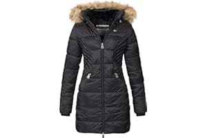 Geographical Norway Damska kurtka pikowana, parka zimowa, Abby, z kapturem