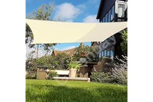 GREEN BAY Greenbay Anti-UV Anti-UV Sun Shade Sail Outdoor Garden Patio Party Sunscreen Canopy Square Cream 5x5m