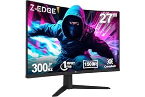 Z Z-EDGE Z-Edge 27 Inch 300Hz(DP) 240Hz(HDMI) Curved Gaming Monitor 1ms MPRT Full HD LED Monitor, 300cd/m² Brightness, 16:9 VA Panel, FreeSync, HDR10, HDMI 2.0 & DisplayPort 1.4, VESA Mountable