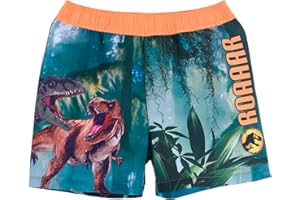 Jurassic World Costume da Bagno per Ragazzi, Pantaloncini da Bagno Bermuda con Design Dinosauro, Costume da Bagno per Bambino, Taglie 3 a 8 Anni