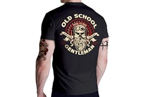 Gasoline Bandit Biker Racer T-shirt de moto avec inscription « Old School Gentleman »