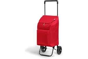 gimi Argo Neuer ROTER EINKAUFSWAGEN, Polyester, Red, 42 litri, 100