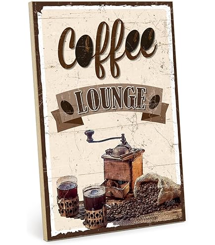 Gotetiso 2 Pièces Plaque Metal Cuisine Vintage Coffee - Signe