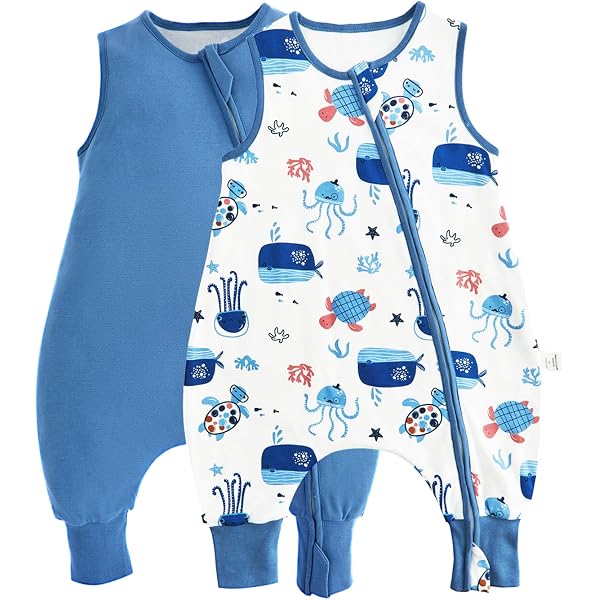 Nivolltha Gigoteuse Bébé 0.5 TOG Été Avec Pieds - Sac De Couchage 100% Coton Doux Premium Pour Tout-Petits