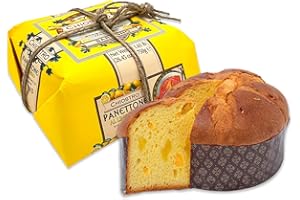 Chiostro di Saronno Panettone Artigianale con Crema di Limoncello 750 g, Panettone a Lenta Lievitazione, Panettone al Limoncello, Senza Canditi e Senza Uvetta, Incartato a Mano