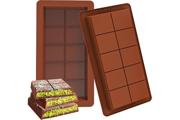 Webake Chokladform i silikon, för tjocka chokladkakor, 2 stycken chokladformar, extra djup, för choklad, pralin och godis