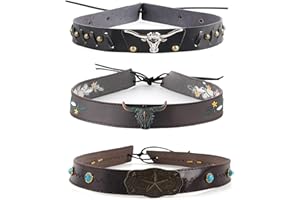 FDDU 3 Stück Cowboyhut Band Hutbänder, Leder Cowboyhut Bänder, Klassische Hutbänder Cowboy-Hutband, Verstellbares Seil, für Hutdekoration Verwendet, Passend für Die Meisten Hüte, Bekleidungszubehör