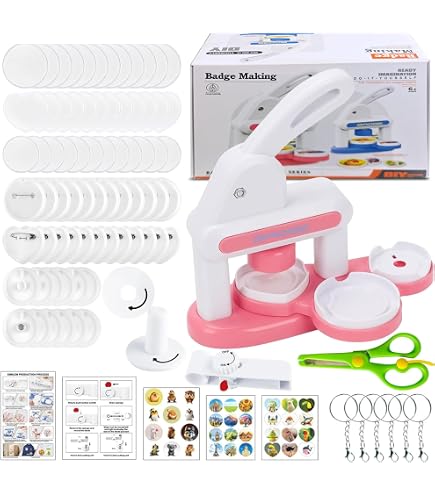 Kit Crea Badge Per Bambini Con Macchina 55mm | 48 Pezzi Con Adesivi E Spille | Gioco Creativo Fai Da Te | Regalo Compleanno E Natale - 2