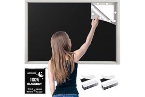 Mörkläggningsgardin Självklibbande 300x148cm, 100% Mörkläggande Fönstergardin, 420D Oxford Tyg Bärbar Mörkläggningsrullgardin