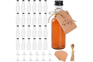 V·COLOKISHI 24 STK Kleine Likörflaschen zum Befüllen, 50ml Mini Fläschchen Plastik Shot Flaschen Leere Kleine Flaschen zum Befüllen Schnapsflaschen zum Befüllen für Liqueur Ingwer Shots Weihnachten, Hochzeiten
