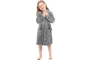 XINNE Unisex Baby Korallen Fleece mit Kapuze Morgenmantel Bademantel Jungen Mädchen Kleinkinder Pyjamas Nachtwäsche