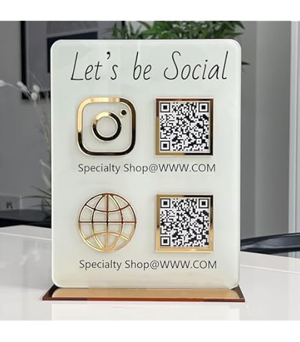 Cartello WiFi Acrilico Con Codice QR Personalizzabile - 16,5x19,7cm | Per Locali, Uffici, Eventi - Foto 7